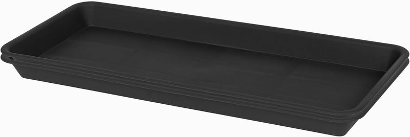 VUWEZ 2 Pack of Plastic Plant Tray Saucer Rectangular 17 18 inch, Plant Trays Saucers for Indoors Outdoor, Plant Water Drip Tray for Flower Pot Planter, Windowsill Plant Tray (7.8 X 17.5'', Black) - Image 1