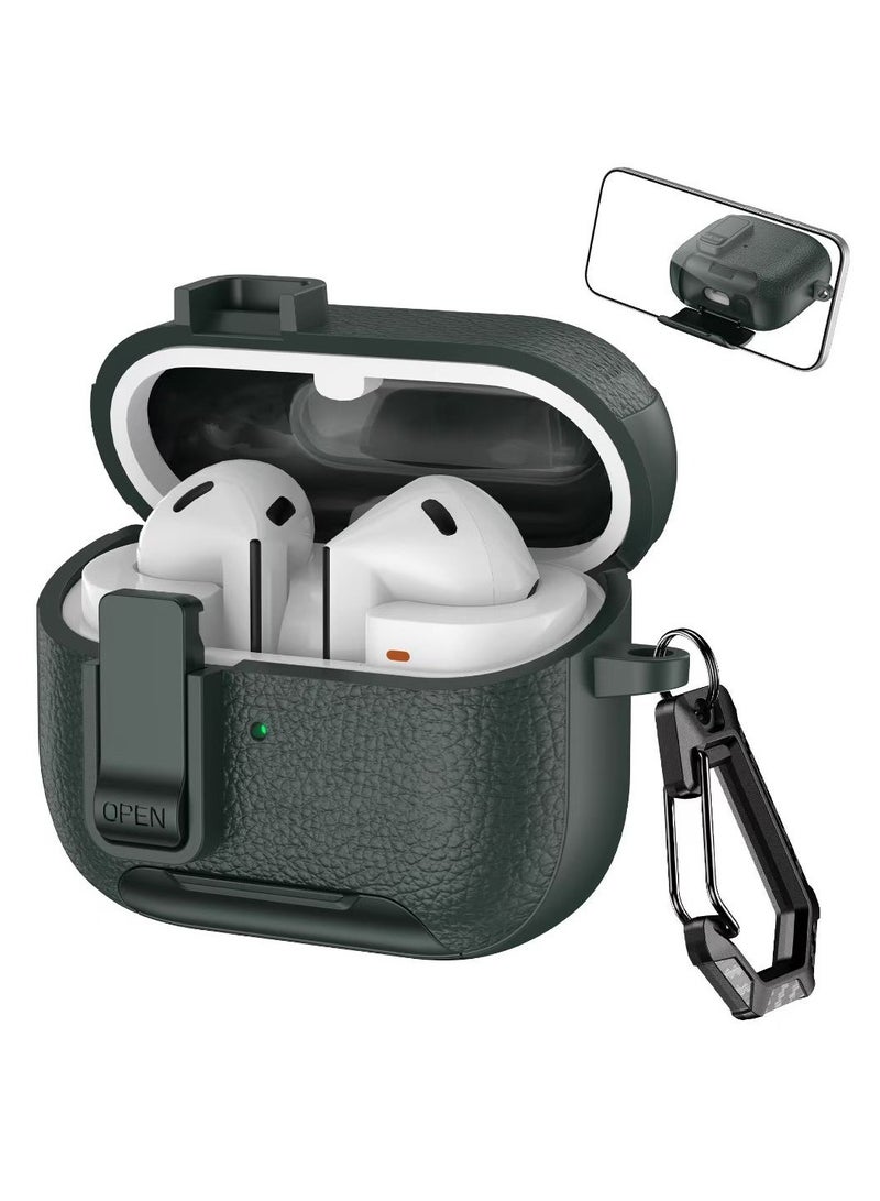 حافظة جلدية فاخرة مقاومة للصدمات مع حامل/سلسلة مفاتيح لسماعات AirPods Pro 2nd المتوافقة مع Airpods Pro