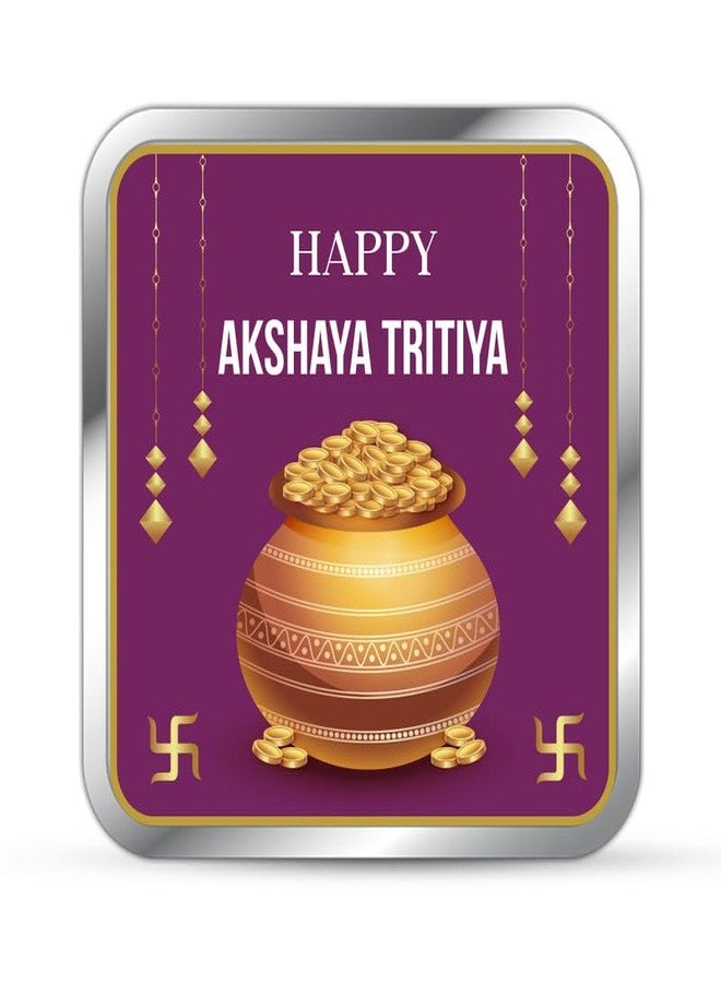 Silviya BIS Hallmarked Akshaya Tritiya 999 Pure Silver Coin (10 Gm) Square Shape - Divine Prosperity Coin - Symbol of Wealth and Good Fortune - Certificate of Authenticity - Image 2
