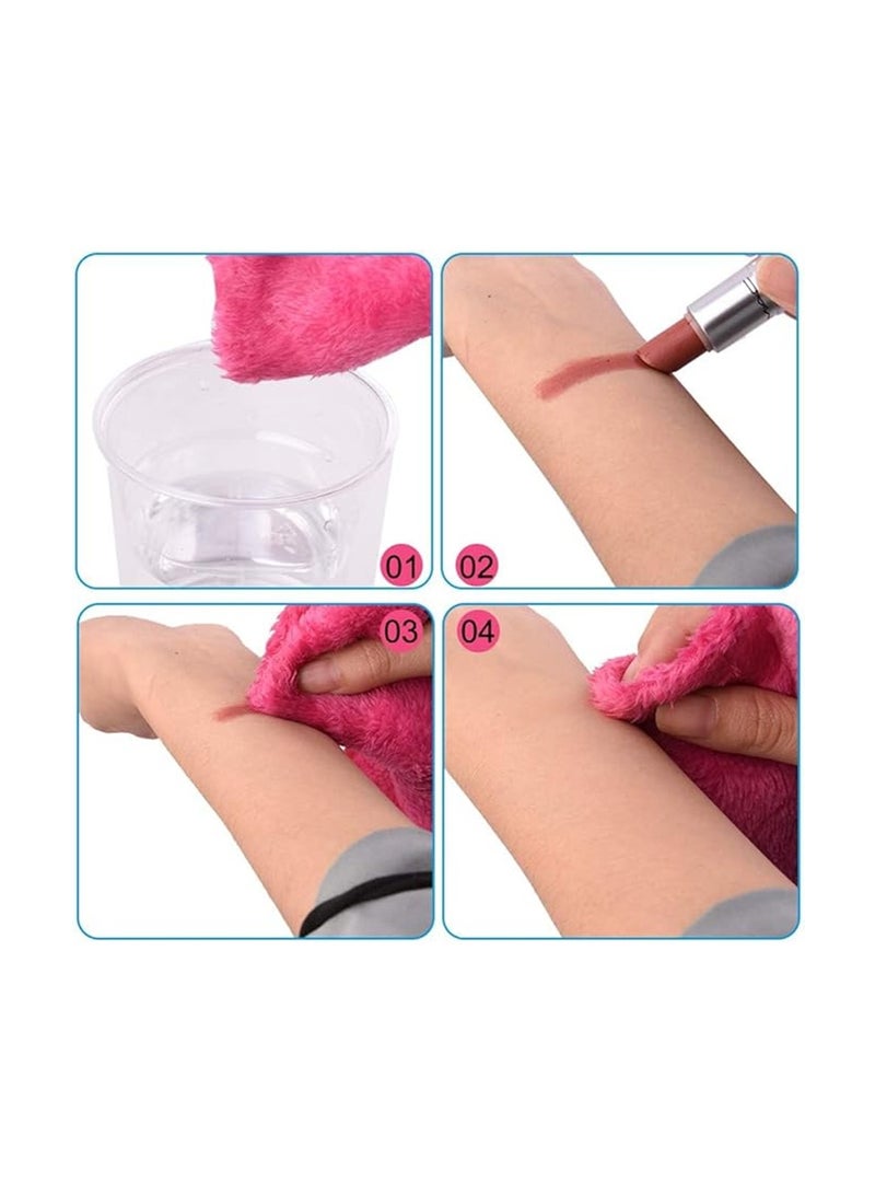Wownect Makeup Remover Cloth Reusable Microfiber Face Towel Washable, Cleansing Cloths [4 Per Pack] [Soft Delicate Machine Washable] [15.7x6.6 inch] - Purple - Image 3