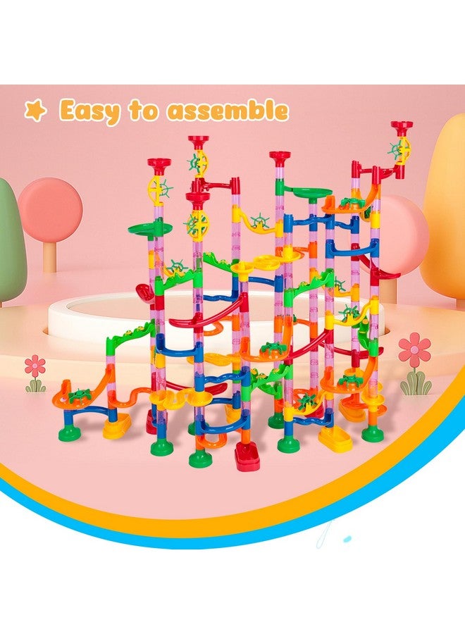LovesTown 133Pcs Marble Run Set, Marbles Run Games Educational Toy For Kids Construction Building Blocks Toys 2-4 Player Games - Image 3