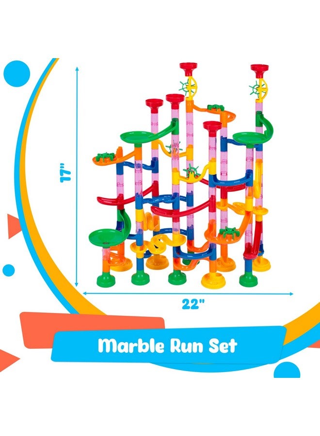LovesTown 133Pcs Marble Run Set, Marbles Run Games Educational Toy For Kids Construction Building Blocks Toys 2-4 Player Games - Image 2