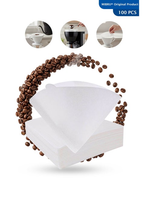 فلاتر قهوة v60  رقم 01 ابيض1-2 كوب عدد 100 حبة