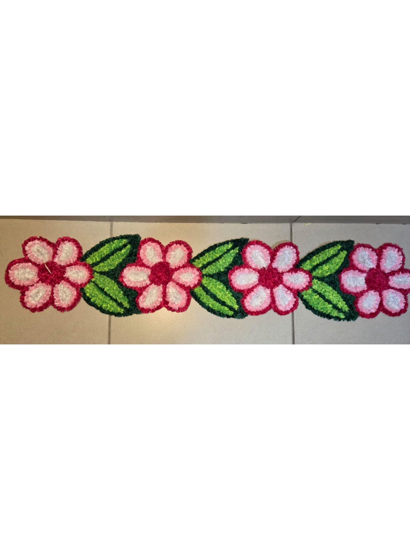 شوبكارت - رانغولي باب من القماش مصنوع يدويًا - تصميم زهور توران لتزيين المنزل في الأعياد