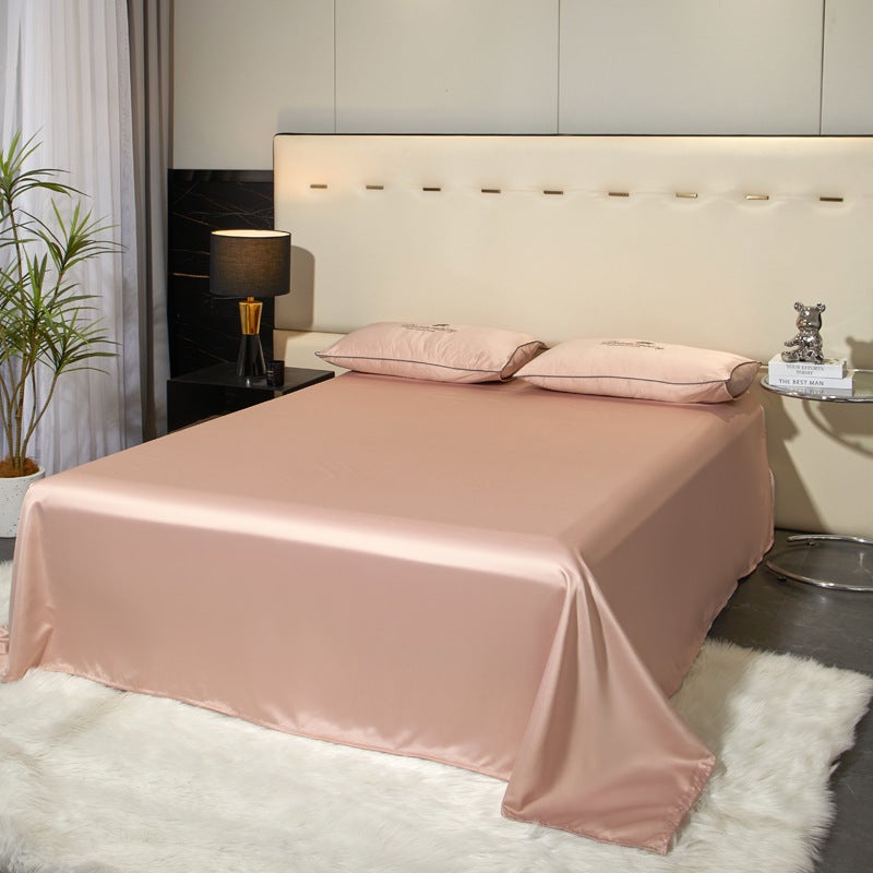 Summer Quilt Four-Piece Air Conditioner Quilt Cool Washable Silk Ice Silk Piping Embroidery Tencel Bedding - Image 3