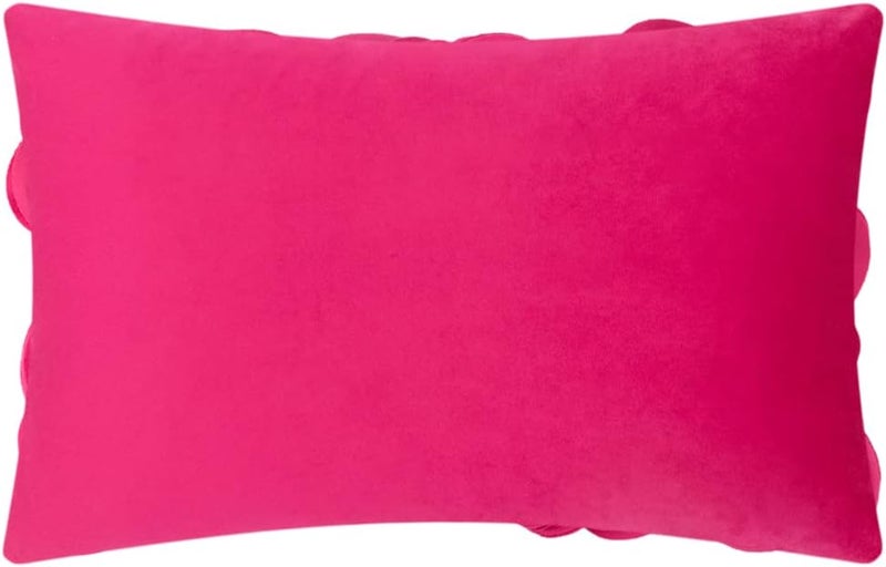 KINGROSE 3D Flower Cushion Cover Home Decorative Throw Pillow Cover Rectangular Pillowcase Sham for Couch Bed Living Room Sofa 12 x 20 Inches Velvet Rose Red - Image 5