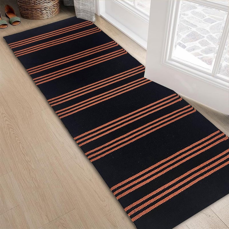 STONEMUNK ® Runner for Living Room | 2x6 Feet | Indoor Floor Rugs for Bedroom | Suitable for Home or Office | Runner for Kichen | Machine Washable Carpet | Cotton Runner - (2x6 Orange - S) - Image 5