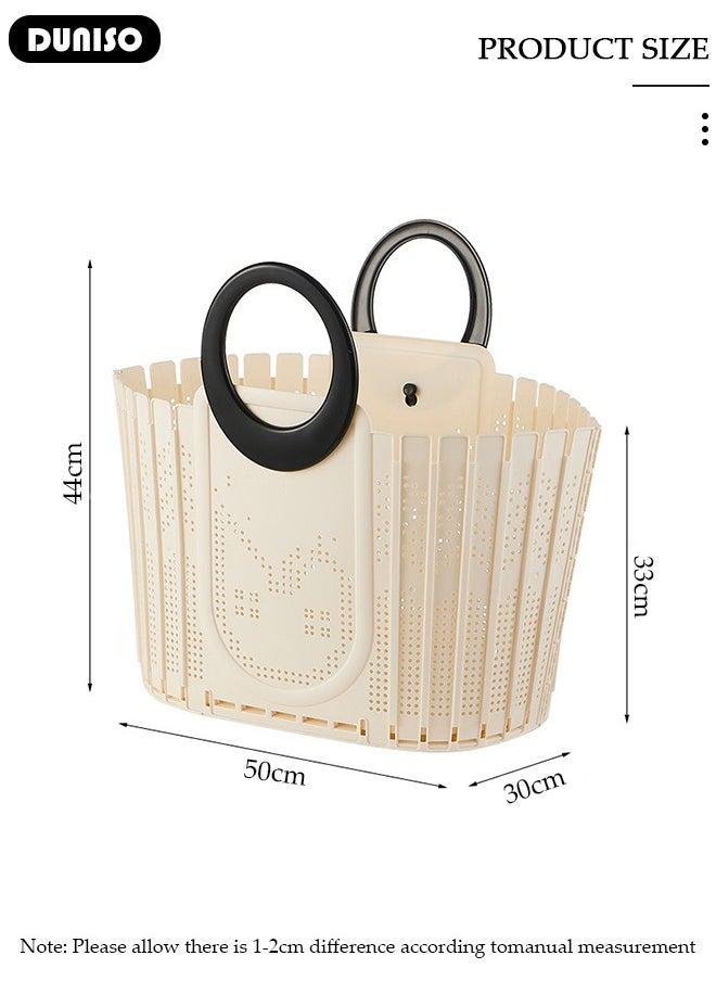 DUNISO - Foldable Laudry Basket, Collapsible Clothes Laundry Hamper,Foldable Clothes Laundry Basket Hamper High Capacity, Plastic Storage Laundry Box with Dual Handles,Toys Organizer Storage Bin - Image 1