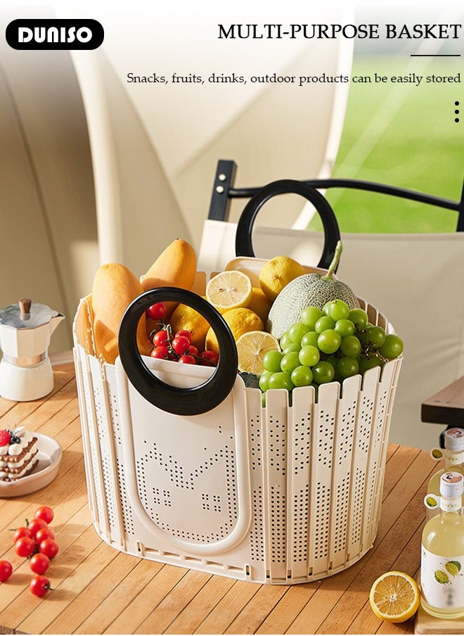 DUNISO - Foldable Laudry Basket, Collapsible Clothes Laundry Hamper,Foldable Clothes Laundry Basket Hamper High Capacity, Plastic Storage Laundry Box with Dual Handles,Toys Organizer Storage Bin - Image 1