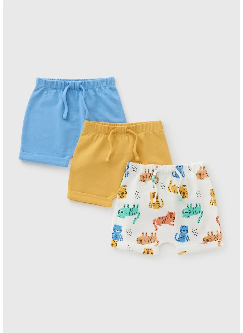 Matalan 3 Pack Baby Multicolour Safari Shorts