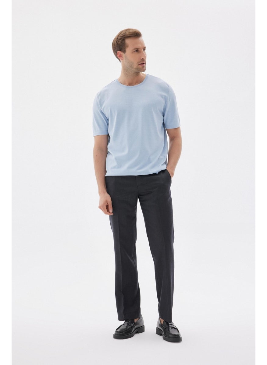 Odelon Limited Men's Plain Short Sleeve Rayon Knit T-Shirt Blue  - Image 2