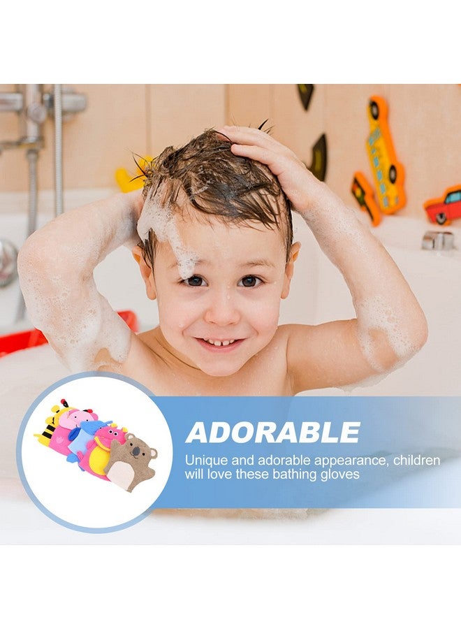 TOYANDONA Oyandona Shower Puff 5Pcs Bath Gloves Body Scrubber Shower Gloves Hand Puppet Bath Wash Mitt For Children Kids Baby Bath Sponge  - Image 3