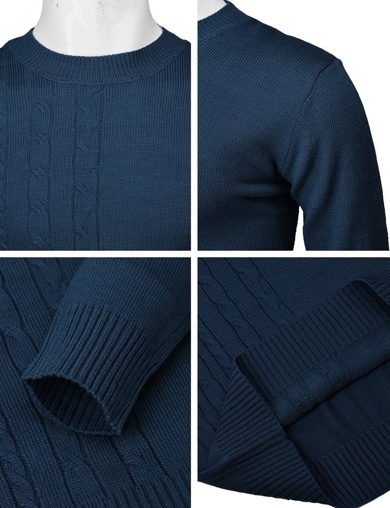 H2H Mens Casual Slim Fit Pullover Sweaters Knitted Long Sleeve Blue US 3XL/Asia 4XL (CMOSWL074) - Image 4