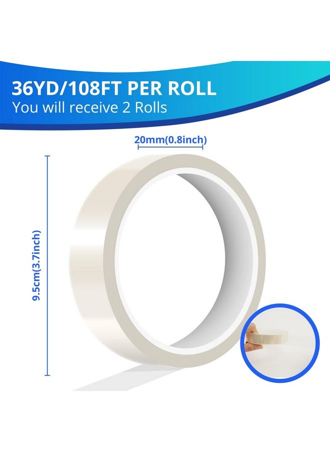 HTVRONT - HTVRONT Heat Resistant Tape - Sublimation Tape 2 Rolls 20mm x 33m Heat Transfer Tape, No Residue Heat Tape for Sublimation Blanks Tumblers Mugs Fabrics, Adhesive Heat Transfer Heat Press Tape (Clear) - Image 1