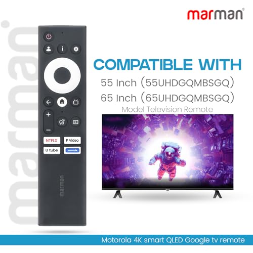 marman® Compatible with Motorola Google Tv Remote Suitable for Models 55UHDGQMBSGQ 65UHDGQMBSGQ Smart 4K UHD QLED Television Non Voice Command - Match Keys Exactly with Existing Remote Controller - Image 3