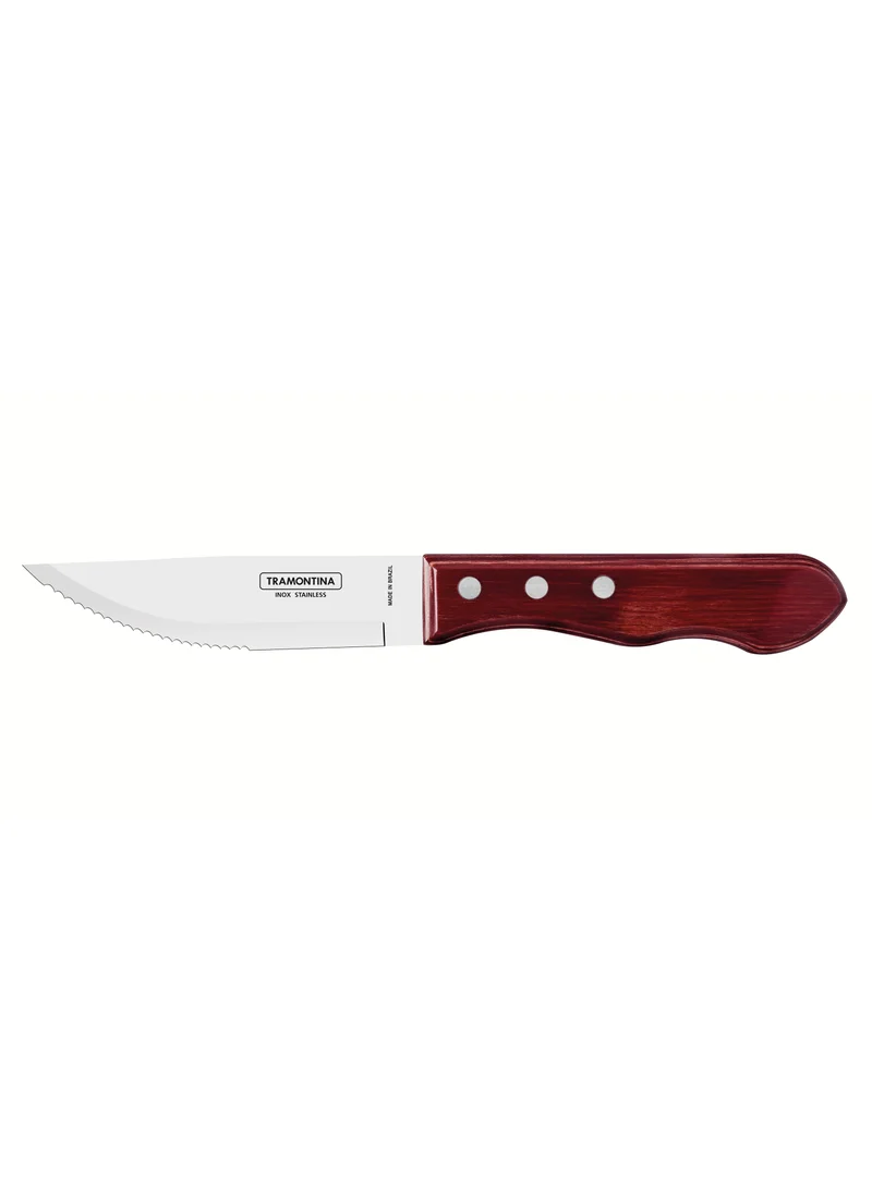 TRAMONTINA Tramontina Jumbo 5 Inches Steak Knife with Stainless Steel Blade and Red Dishwasher Safe Polywood Handle
