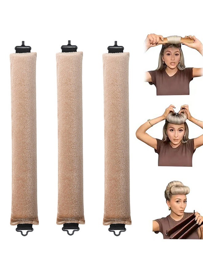 أمشاط تجعيد الشعر الليلية الكبيرة بدون حرارة، أعواد تجعيد ساتان كبيرة قابلة للثني للنوم بها، أعواد ناعمة بدون حرارة لجميع أنواع الشعر، أدوات تصفيف تجعيد الشعر أثناء النوم بدون حرارة، 3 قطع، كاكي - Image 2