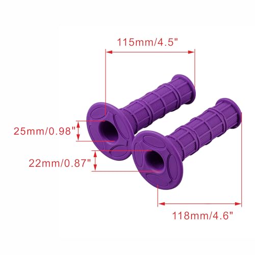 WOOSTAR 22mm Standard 7/8" Twist Throttle Handle Grips Replacement for XR 50 KLX SSR Pit MX CRF150F CRF230F CRF250F CRF450F ATV 4 Wheeler Pocket Moto Bike Quad Pit Dirt Bike Purple Package of 2 - Image 2