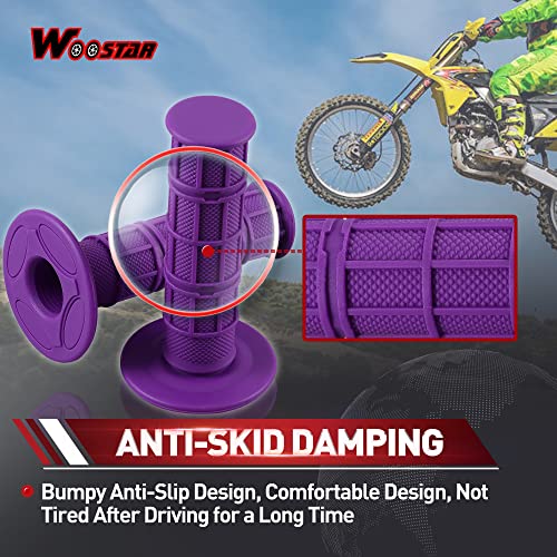 WOOSTAR 22mm Standard 7/8" Twist Throttle Handle Grips Replacement for XR 50 KLX SSR Pit MX CRF150F CRF230F CRF250F CRF450F ATV 4 Wheeler Pocket Moto Bike Quad Pit Dirt Bike Purple Package of 2 - Image 3