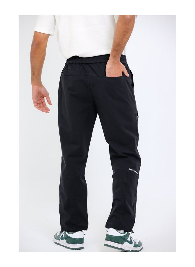 WHITE RABBIT Slip On Plain Black Practical Joggers  - Image 4