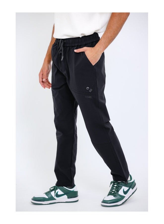 WHITE RABBIT Slip On Plain Black Practical Joggers  - Image 2