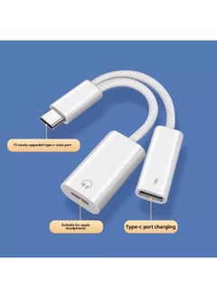 Lightning To Type C Lightning USB-C Converter 2-in -1 Adapter For Iphone15 Earphone Cable-Interface Form:lightning Headset Type C Charging
