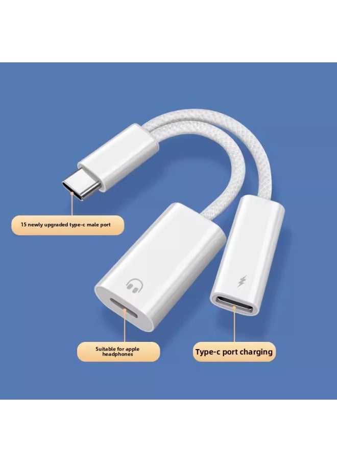 Generic - Lightning To Type C Lightning USB-C Converter 2-in -1 Adapter For Iphone15 Earphone Cable-Interface Form:lightning Headset Type C Charging - Image 1