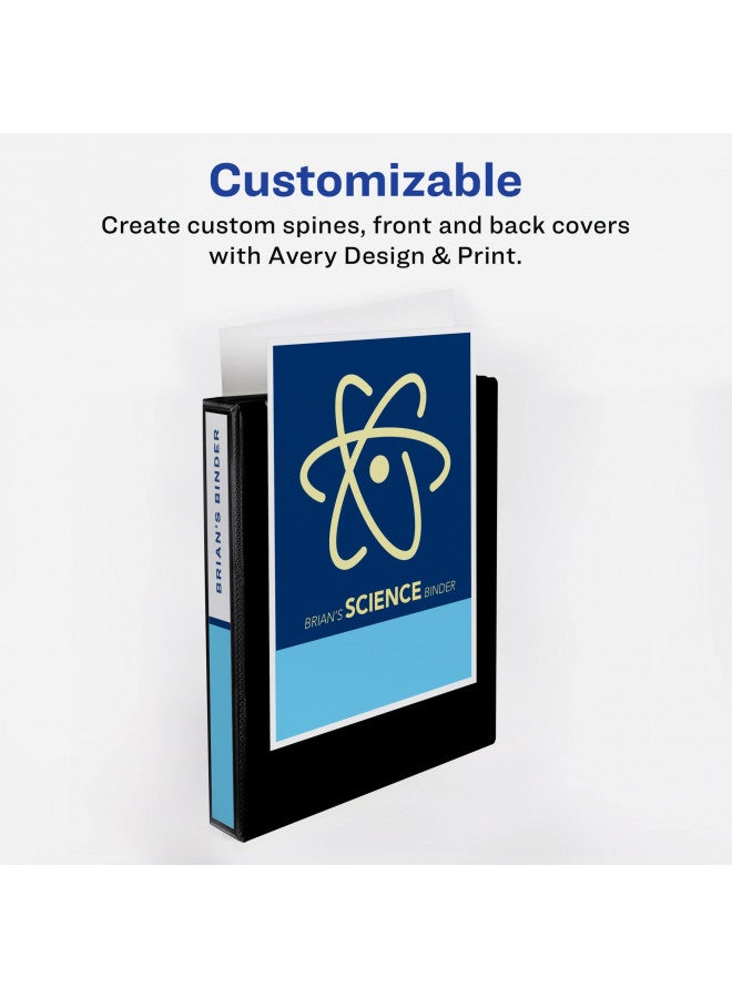 Avery Mini Protect and Store View 3 Ring Binder, 1 Inch Round Rings, 1 Light Blue Binder (23014) - Image 3
