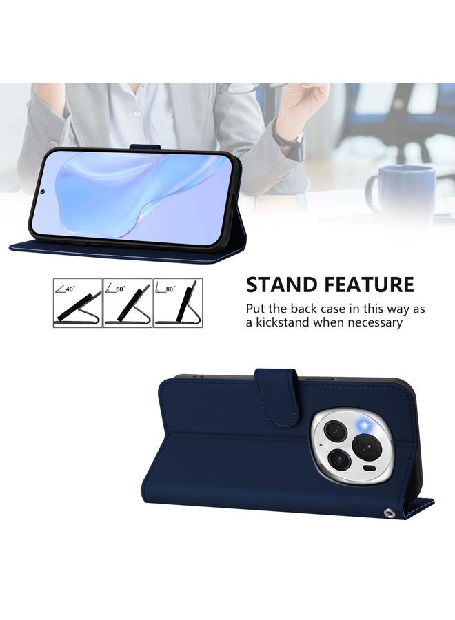 S-TOP Case For Honor Magic6 Pro Skin Feel Solid Color Leather Phone Case with Lanyard - Image 3