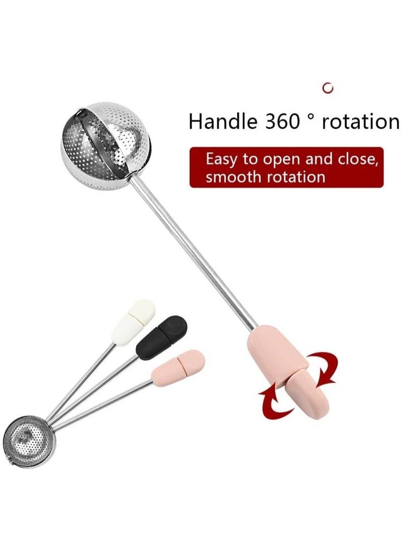 NIBEMINENT - Twisting Stainless Steel Tea Infuser, Steeper Infusers Loose Infuser With Long Handle Filter Ball Leaf for Brewing Mess-free - Image 1