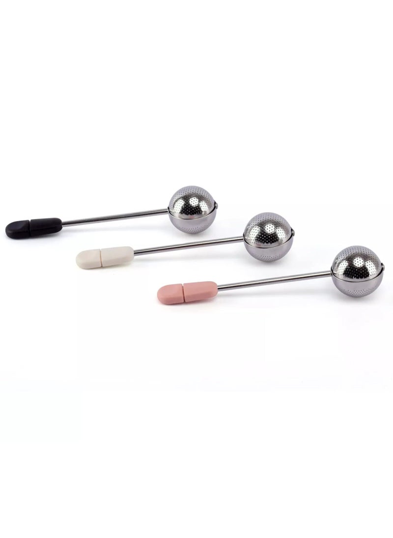 NIBEMINENT - Twisting Stainless Steel Tea Infuser, Steeper Infusers Loose Infuser With Long Handle Filter Ball Leaf for Brewing Mess-free - Image 1