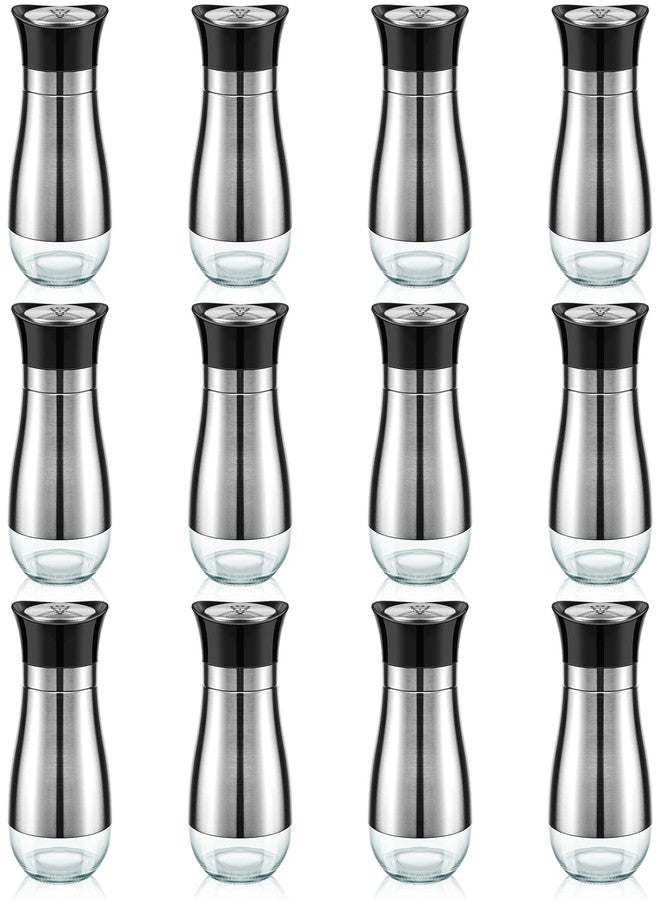 Layhit مجموعة لايهيت المكونة من 12 قطعة من رشاشات الملح والفلفل المصنوعة من الفولاذ المقاوم للصدأ مع غطاء من الفولاذ المقاوم للصدأ وزجاجة قابلة لإعادة التعبئة، مثالية لأدوات المطبخ والطهي والشواء. - Image 1