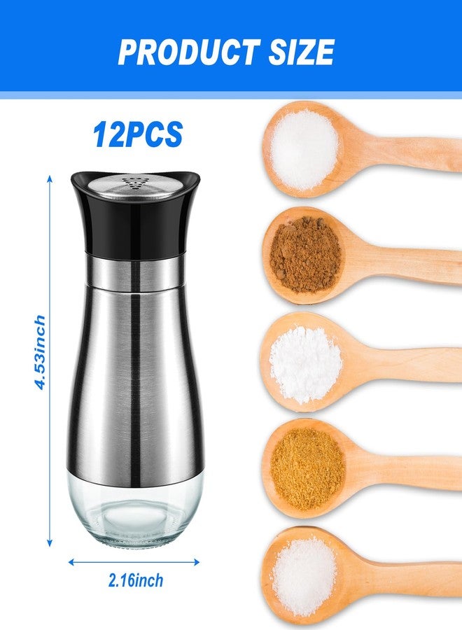 Layhit مجموعة لايهيت المكونة من 12 قطعة من رشاشات الملح والفلفل المصنوعة من الفولاذ المقاوم للصدأ مع غطاء من الفولاذ المقاوم للصدأ وزجاجة قابلة لإعادة التعبئة، مثالية لأدوات المطبخ والطهي والشواء. - Image 2