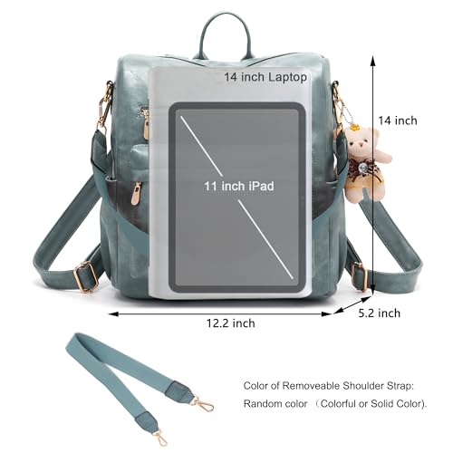 Soperwillton Women Backpack Purse Multipurpose Design Handbags Shoulder Bag PU Leather Travel bag Backpack Set 2pcs - Image 5
