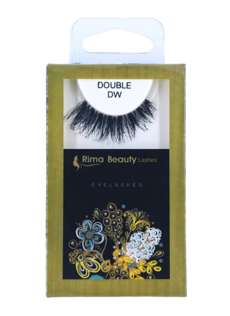 Rima Beauty Lashes - Human HAIR Black # DW DOUBLE - Image 1