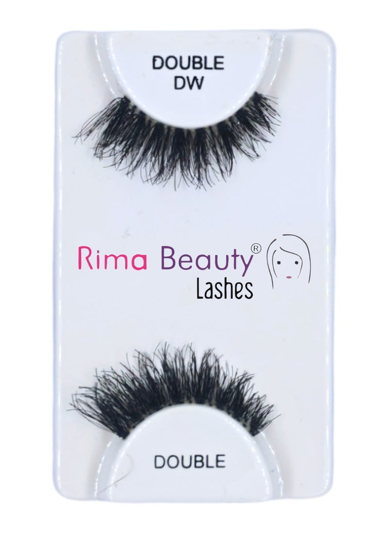 Rima Beauty Lashes - Human HAIR Black # DW DOUBLE - Image 1