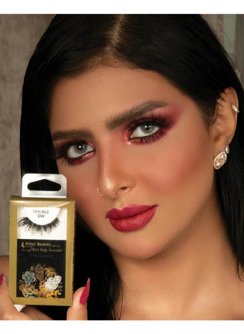 Rima Beauty Lashes - Human HAIR Black # DW DOUBLE - Image 1