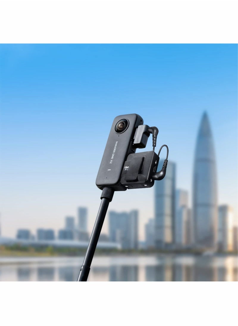 Generic - ONE X2 Dual Mic Adapter, Upgraded 3.5mm Input Mic Compatible with Insta360 ONE RS 1 Inch X2 Extrenal Microphones and USB-C Port, Insta360 ONE X2 Mic Action Camera Accesories - Image 1
