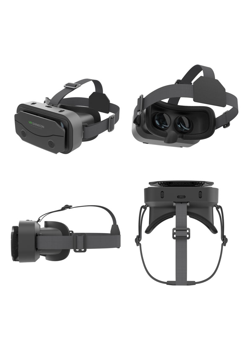 VR SHINECON The VR headset is compatible with iPhone and Android phones, and the display is 4.7-7.0 inches - Universal Virtual Reality Goggles - Soft and comfortable new 3D glasses (G13 - Black) - Image 5