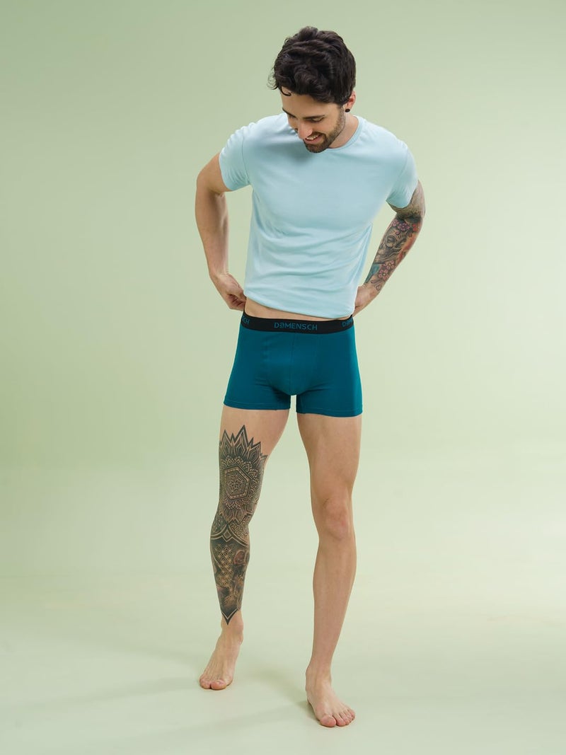 DAMENSCH Mens Premium Cotton Solid Trunks ReFRSH Single of Peppermint Powered-Pack of 1-Sailor Blue-X-Large - Image 3