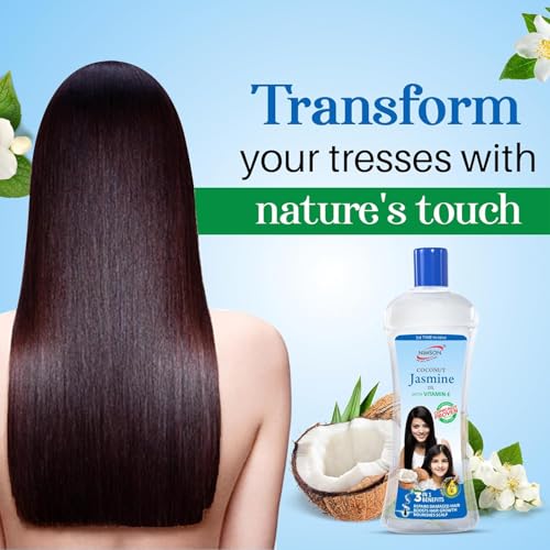 Nimson Coconut Jasmine Hair Oil with Vitamin E | For Shiny, Long Hair | Non-Sticky, Nourishing Formula | 450ml - Image 2