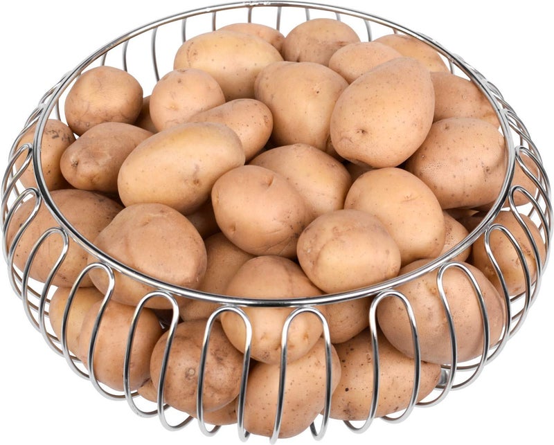 AEVLON Heavy Stainless Steel Vegetable Basket for KitchenFruit Basket for Dining TableFruit Vegetable Storage Basket Nickel Chrome Plated - Image 2
