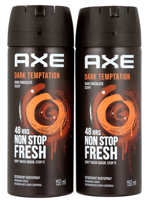 Axe Pack Of 2 deodorant body spray  Dark Temptation 150ml