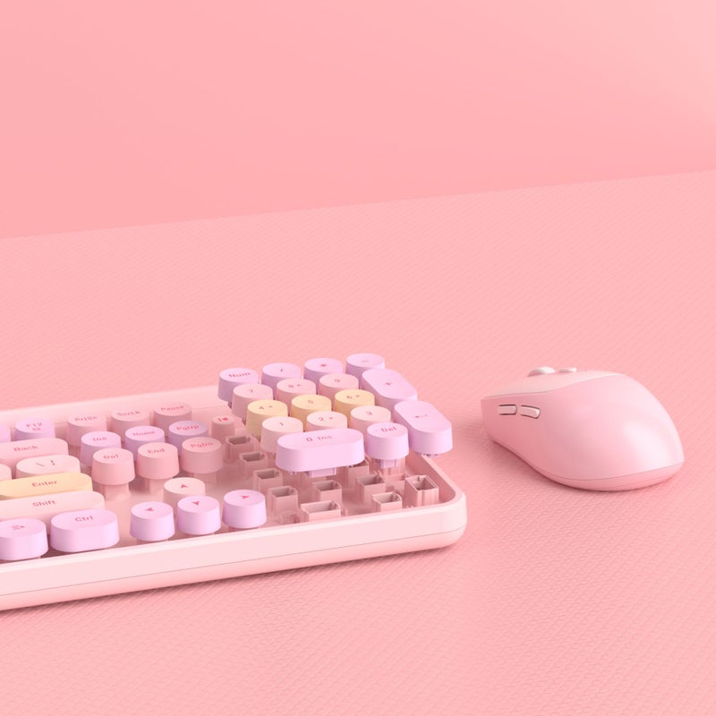 MageGee Wireless Keyboard and Mouse Combo Round keycaps Retro Typewriter Keyboard 104 Key Full-Sized Keyboard Automatic Power Saving 2.4GHz Wireless Connection for Mac/Windows/PC - Image 5