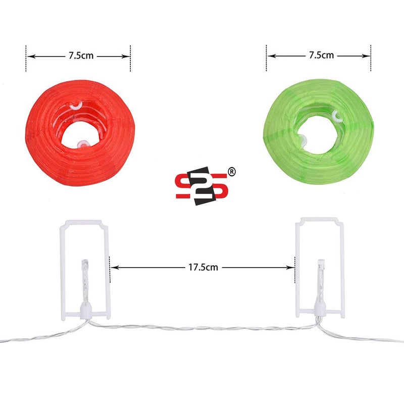 S2S فوانيس قماش ملونة S2S 10 مع سلسلة مضاءة بالبطارية 10 أضواء LED متعددة الألوان دائرية لاحتفالات ديوالي وحفلات عيد الميلاد والزينة - Image 5