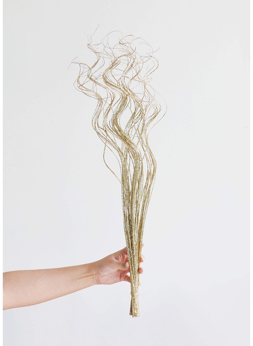 Shinoda Design Center 2428 Gold Sparkle Curly Ting Ting Branch 