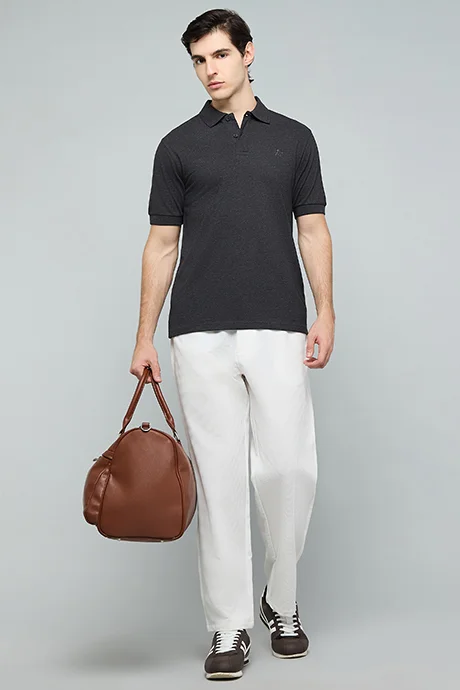 R&b Solid Polo T-Shirt with Short Sleeves