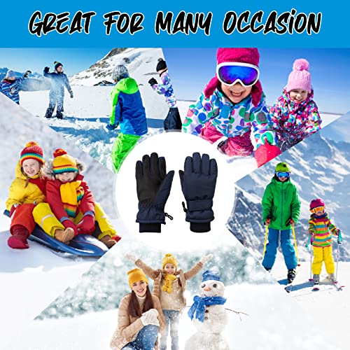 JANGANNSA Winter Kids Ski Gloves Boys Girls Cold Weather Snow Glove Waterproof Ski Snowboard Gloves with Fleece Lining(Solid Black,4-6Years) - Image 5