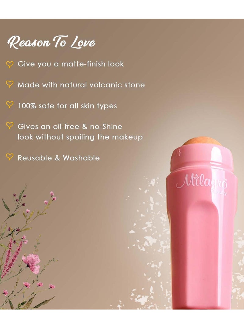 Milagro Beauty Face Roller Reusable Facial Skincare Pink - Image 3