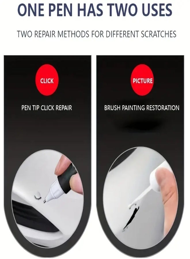 ارواق قلم طلاء لإصلاح خدوش السيارات، خيارات متعددة الألوان، إصلاح خدوش السيارات، مناسب لأجزاء السيارات المختلفة، مادة ABS، مع أداة إصلاح الخدوش، فضي ماسي - Image 3